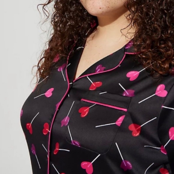 🆕 💕 Heart Lollipop Dream Satin Button Through Sleep Gown 1 1X 14 16 NWT Torrid - Picture 4 of 6